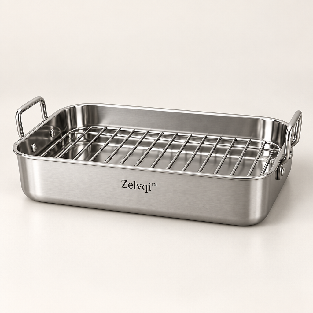 Zelvqi™ Stainless Steel Deep Roasting Pan product image 01